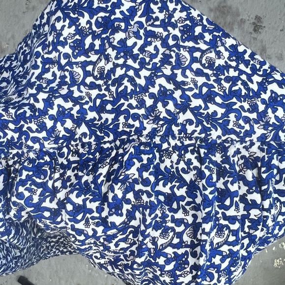 Rachel Zoe Blue Floral Peplum Darted Sleeveless Blouse with Keyhole Back👚💗 - Picture 4 of 5